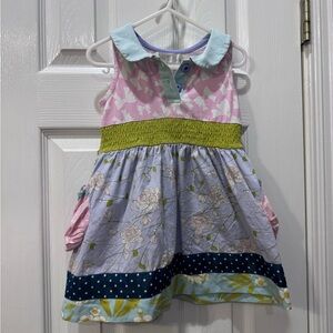 Matilda Jane Kids Dress in Pink, Green, and Blue